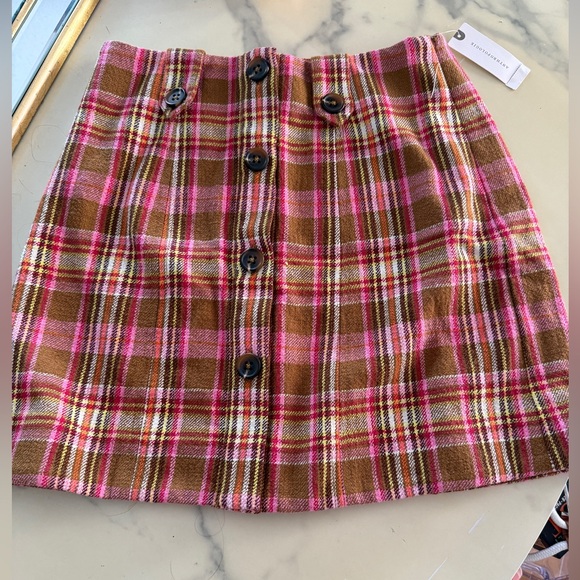 Anthropologie Maeve plaid mini skirt 2 brand new with tags - Picture 2 of 6